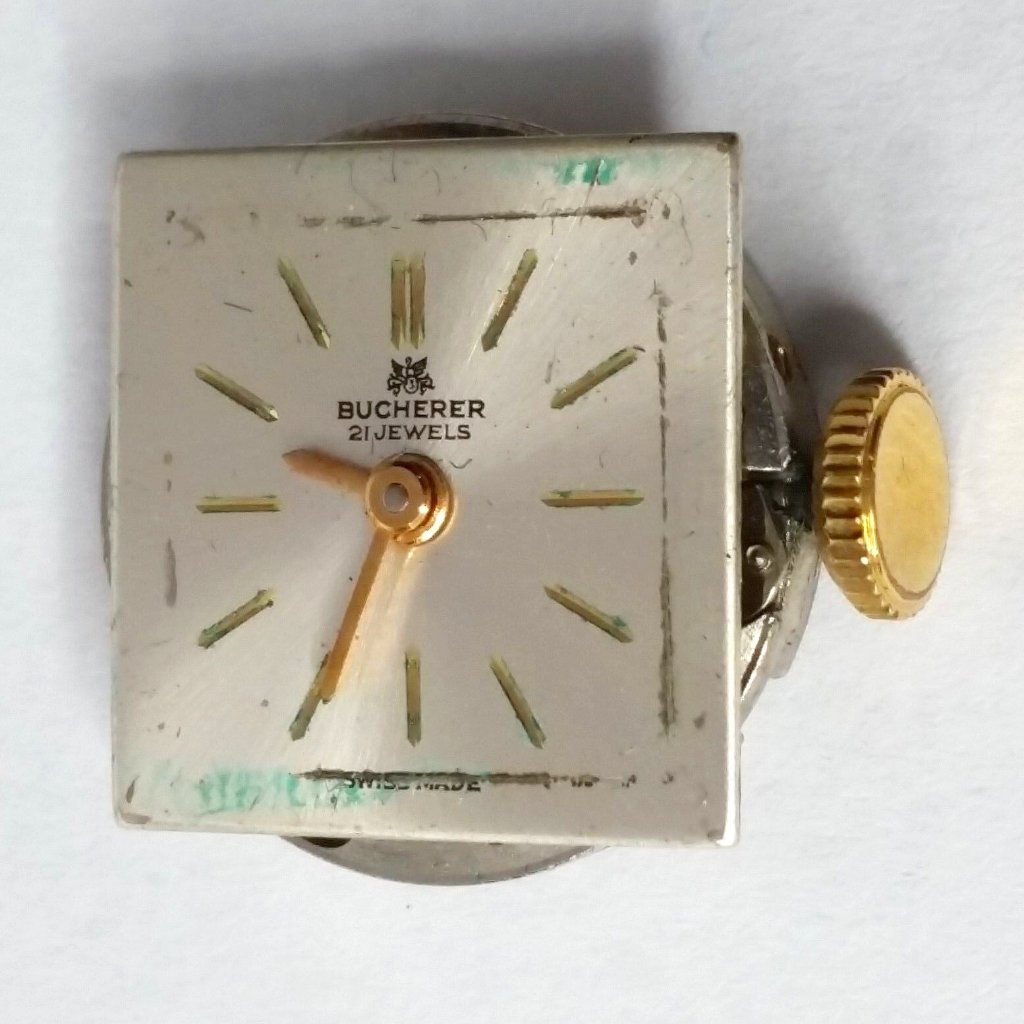 Bucherer Eta 2410 21 Jewels Movement With Hands  Face  Working Condition Nice